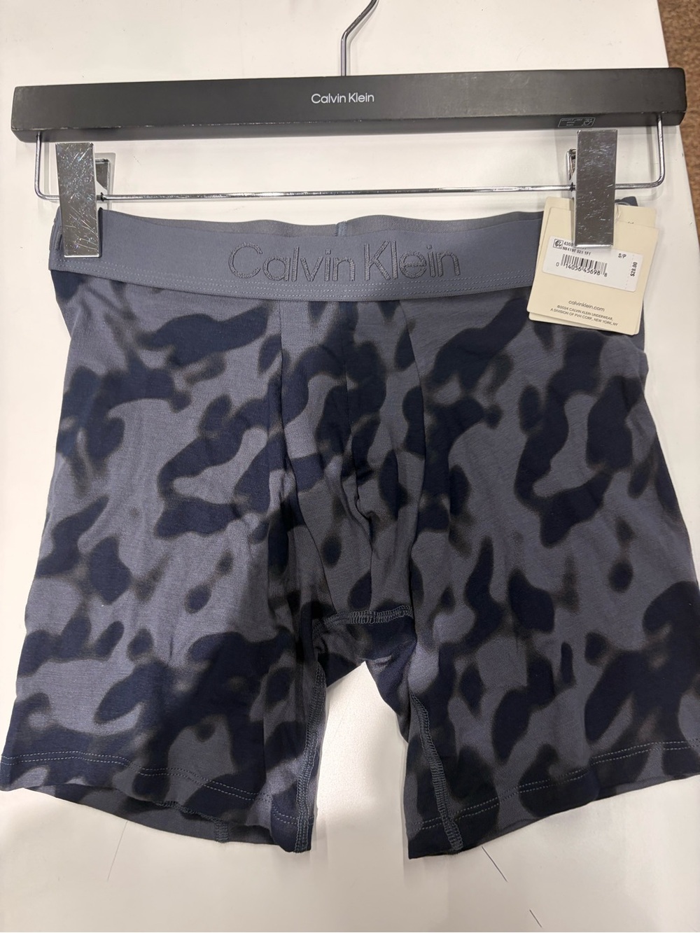 Calvin Klein Microfiber box brief micro fiber new streched  - black blue patten